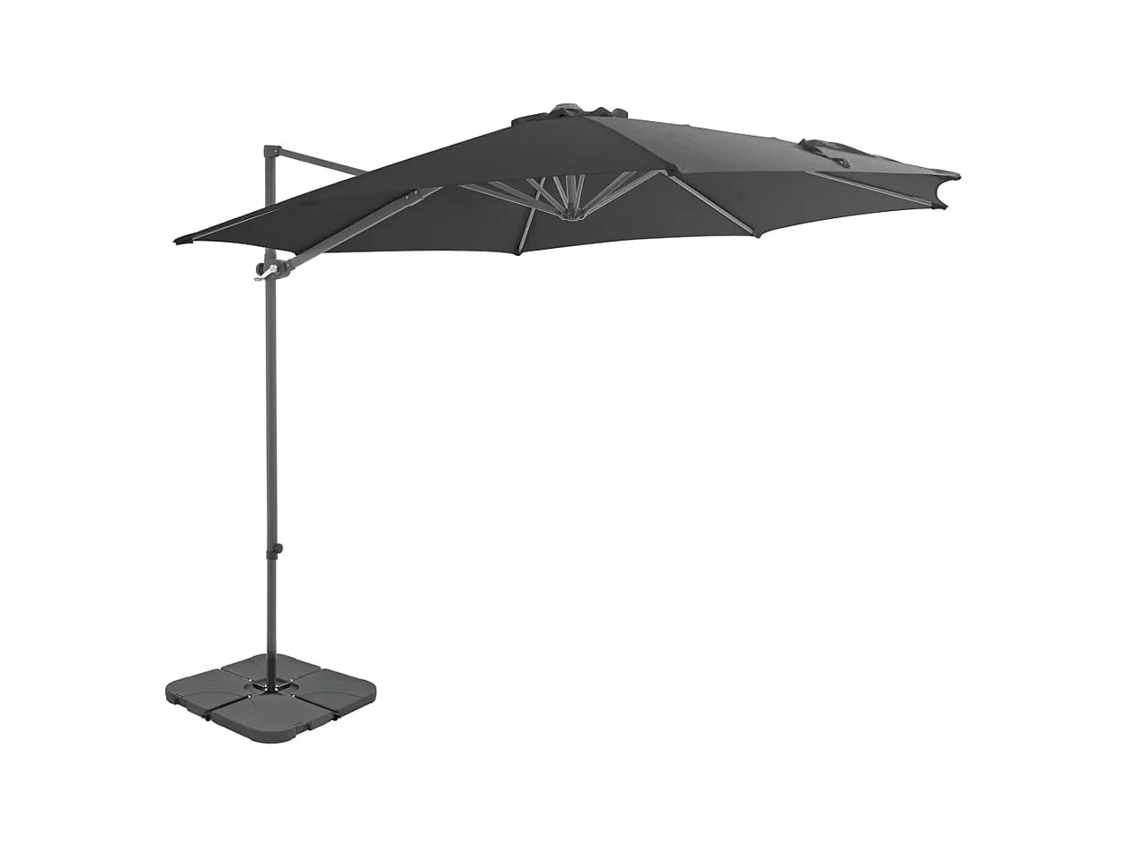 Parasol met draagbare voet Antraciet