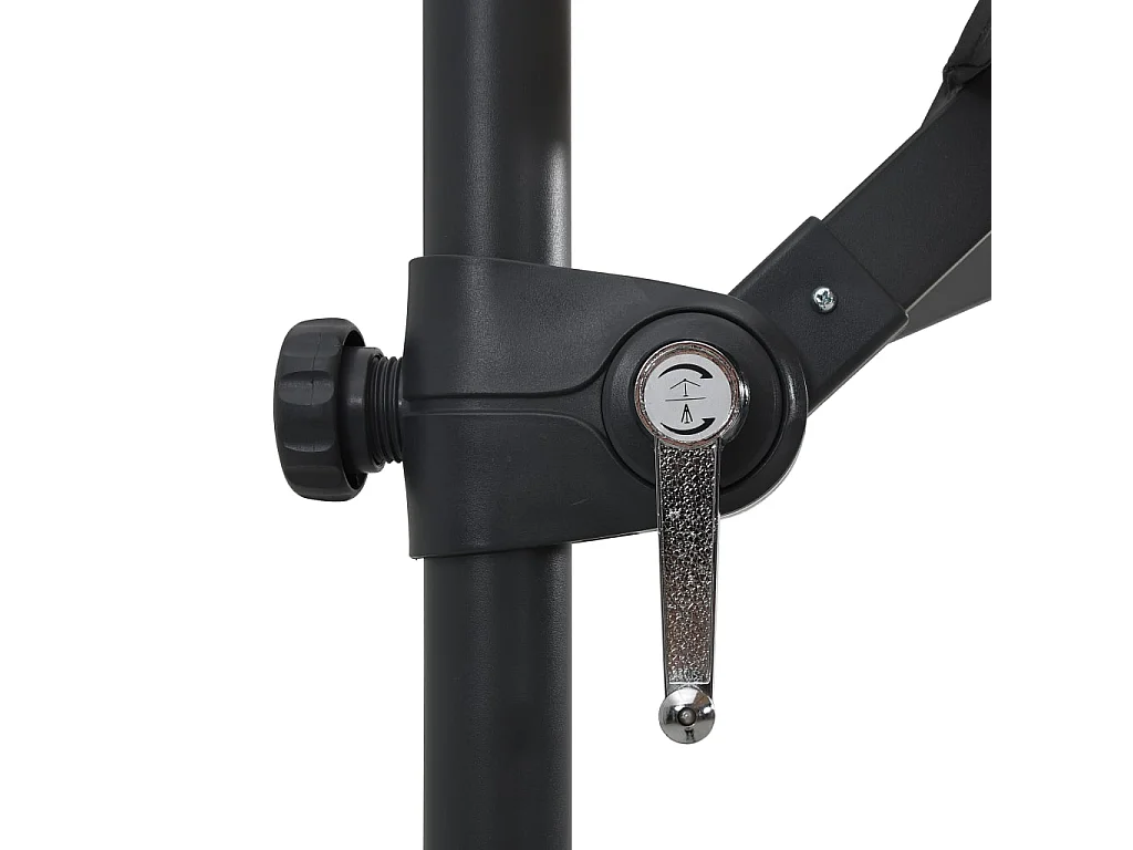 Offset-Sonnenschirm mit LED und Stahlmast 250x250 cm Anthrazit