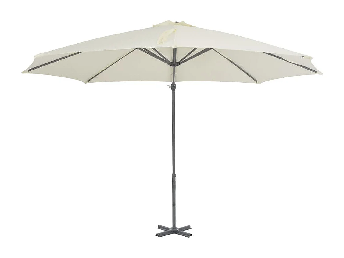 Parasol en porte-à-faux avec poteau en aluminium 300 cm Sable