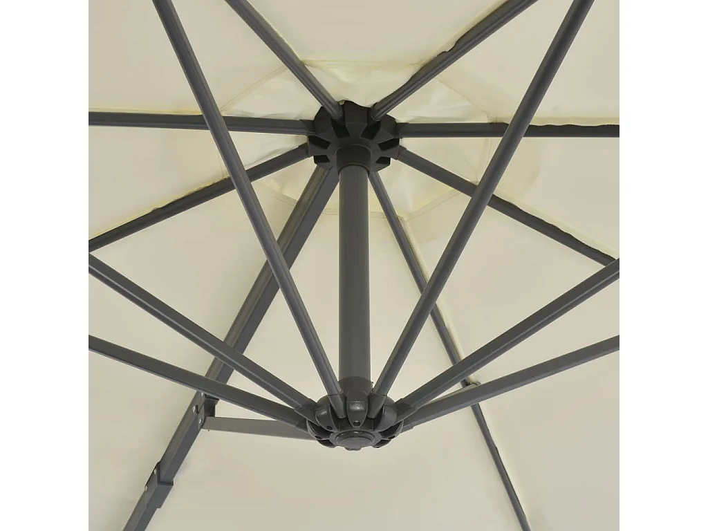 Parasol en porte-à-faux avec poteau en aluminium 300 cm Sable