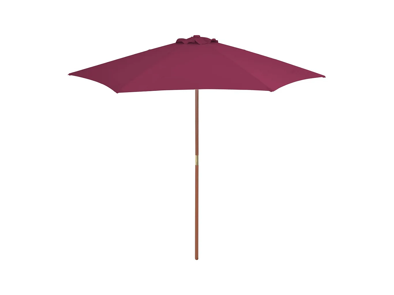 Parasol avec mât en bois 270 cm Bordeaux