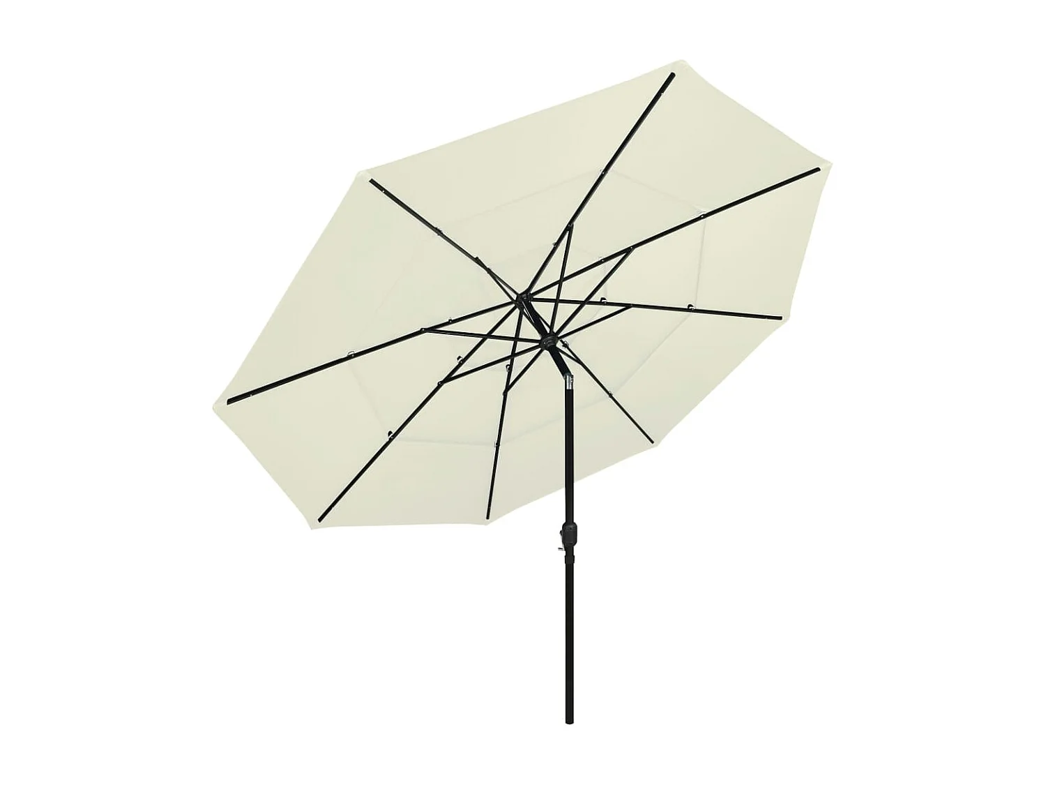 3-stufiger Sonnenschirm mit Aluminiummast Sand 3,5 m