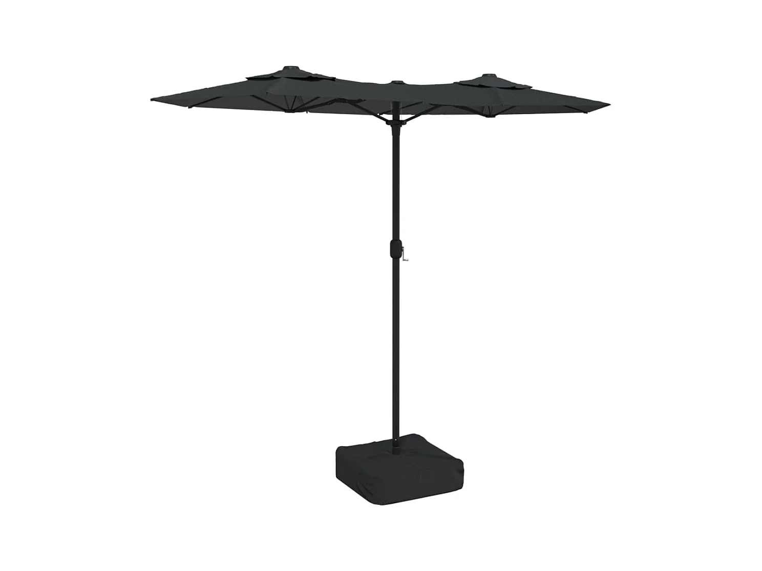 Dubbelkoppige parasol met antraciet LED 316x240 cm