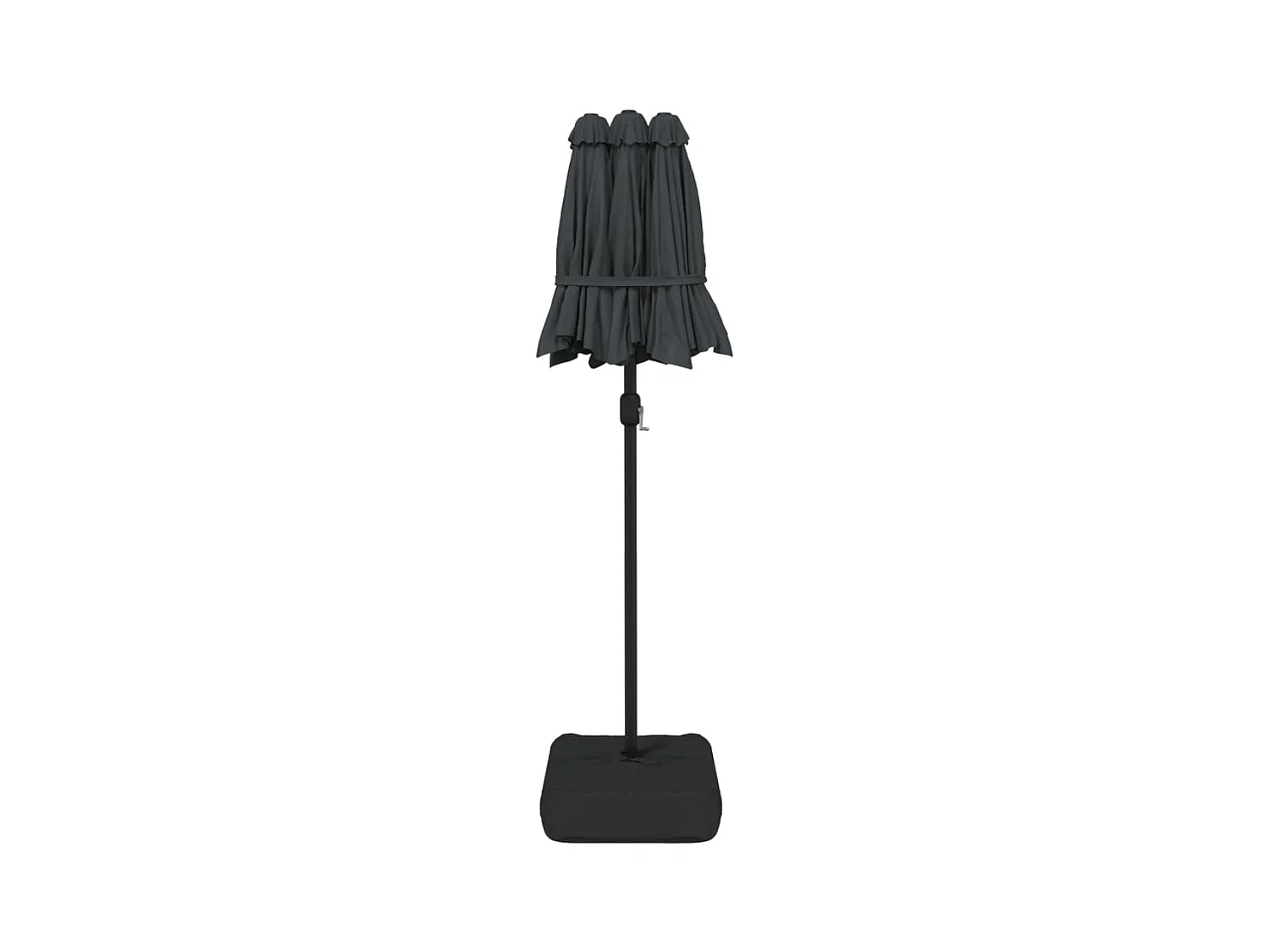 Dubbelkoppige parasol met antraciet LED 316x240 cm