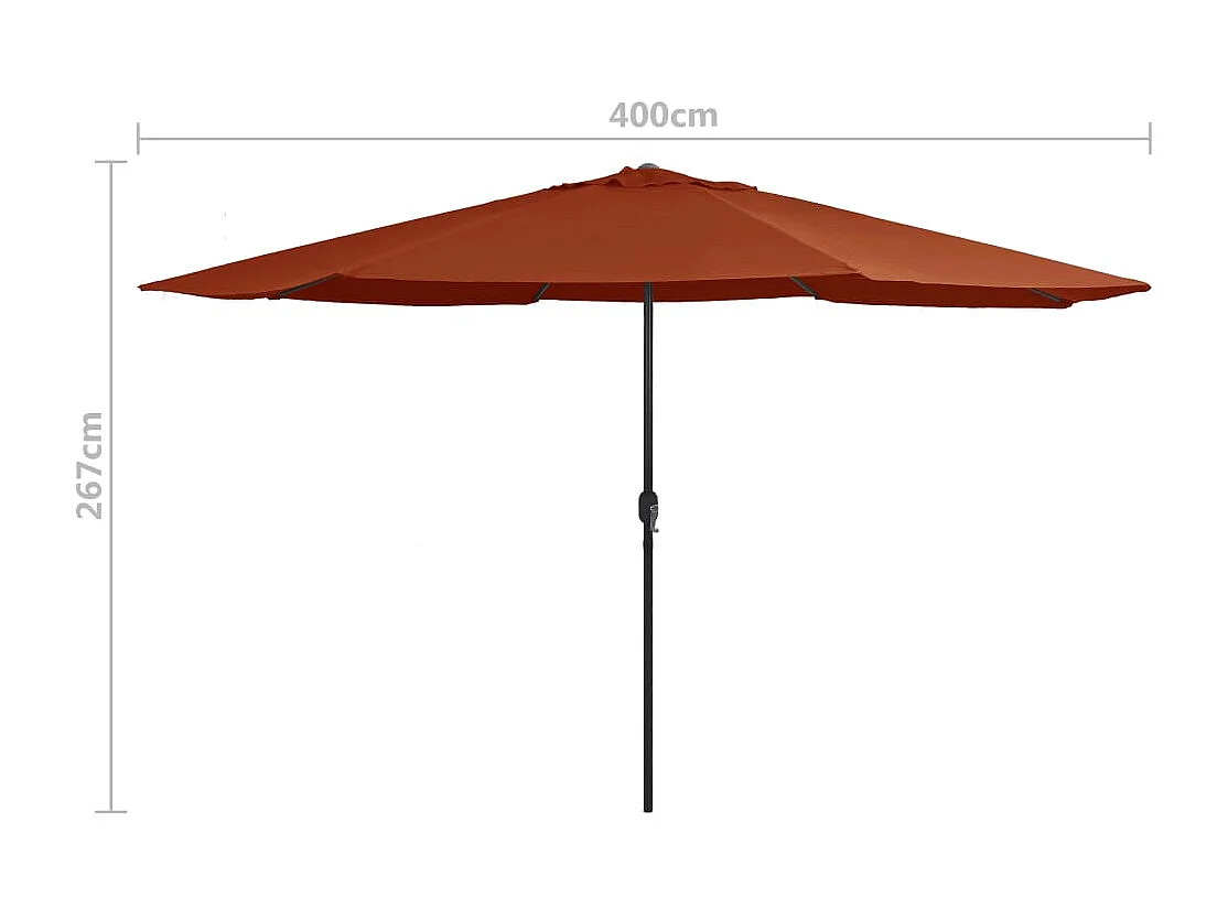Buitenparasol met metalen paal 400 cm Terracotta