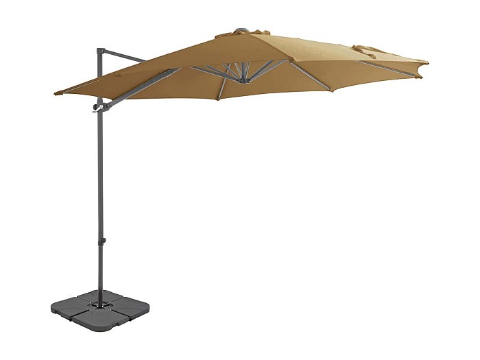 OMBRELLONE PORTATILE 220 CM CON TETTUCCIO INCLINABILE IN POLIESTERE VERDE SCURO