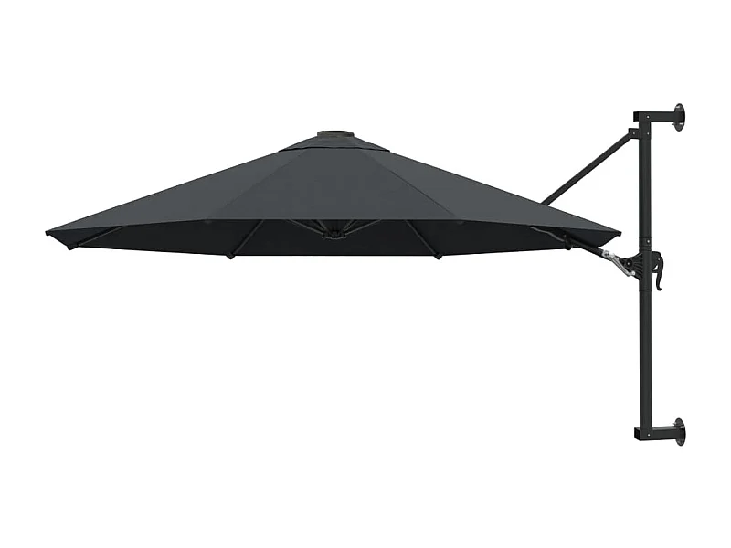 Sombrilla de pared con poste de metal 300 cm Antracita