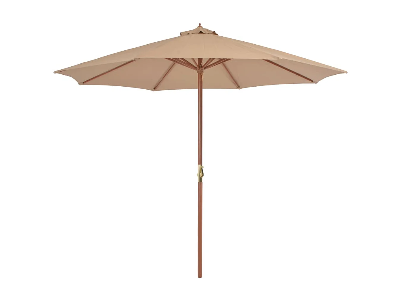 Parasol d'extérieur avec mât en bois 300 cm Taupe