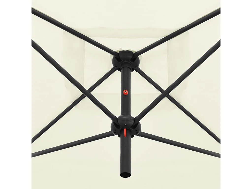 Sombrilla doble con poste de acero 250 x 250 cm Blanco arena