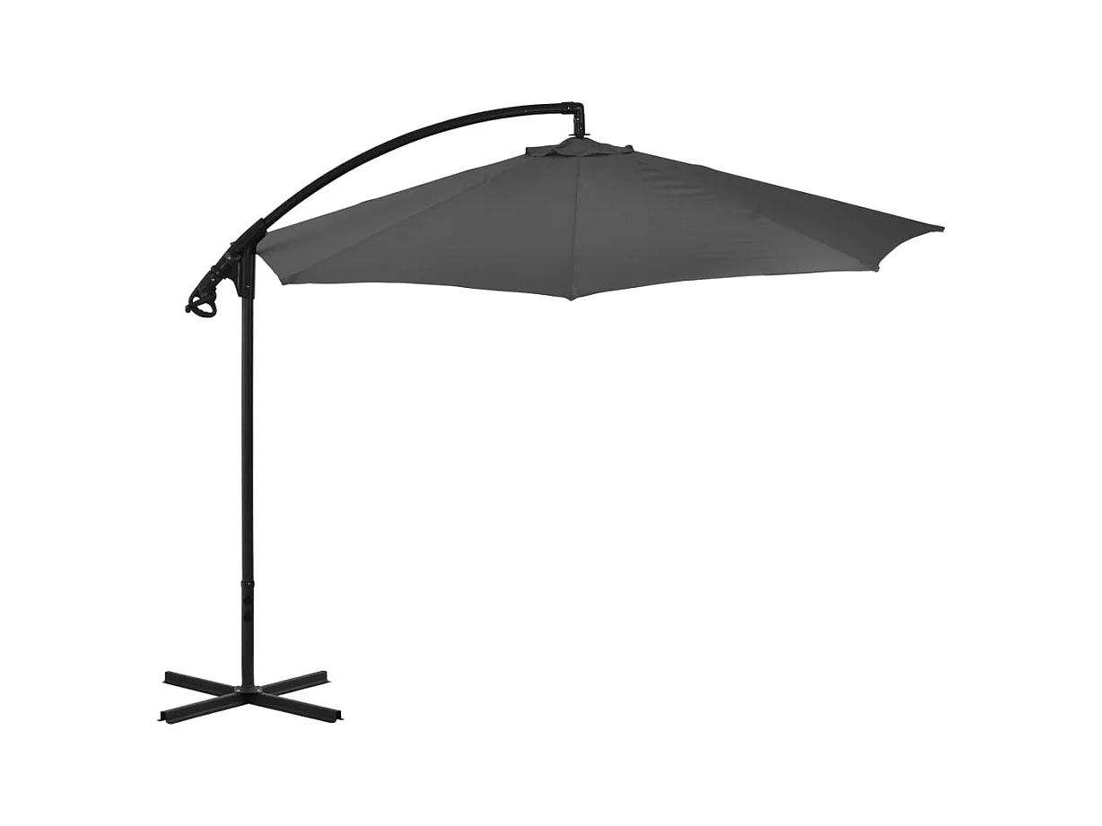 Parasol en porte-à-feux avec poteau Acier 300 cm Anthracite