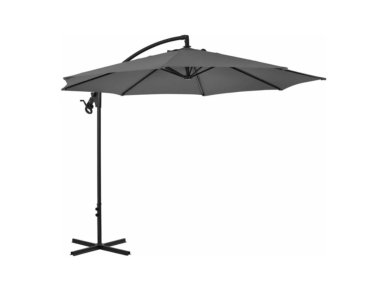 Parasol en porte-à-feux avec poteau Acier 300 cm Anthracite