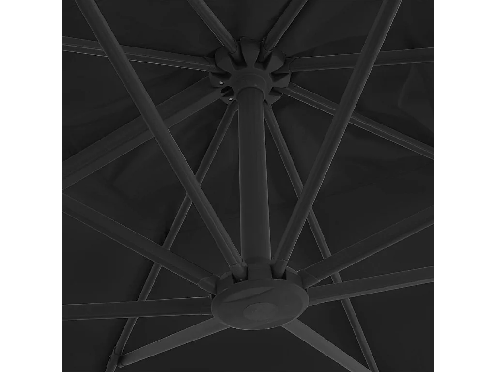 Offset-Sonnenschirm mit Aluminiummast 3x3 m schwarz