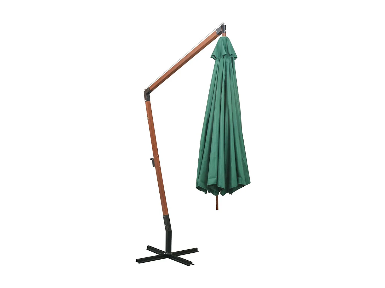 Ombrellone 350 cm Palo in legno Verde