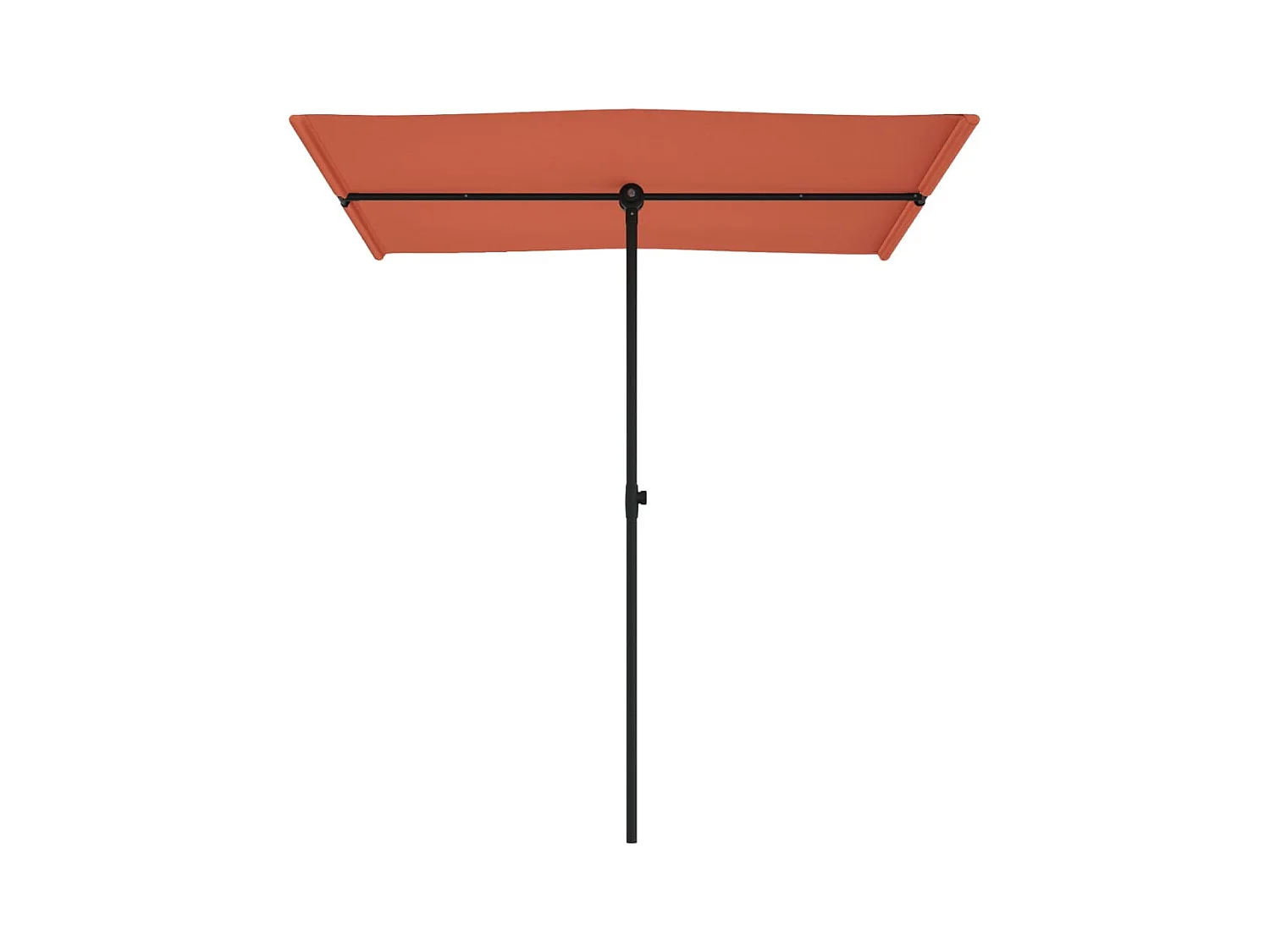 Ombrellone da esterno con palo in alluminio 180x110cm Terracotta