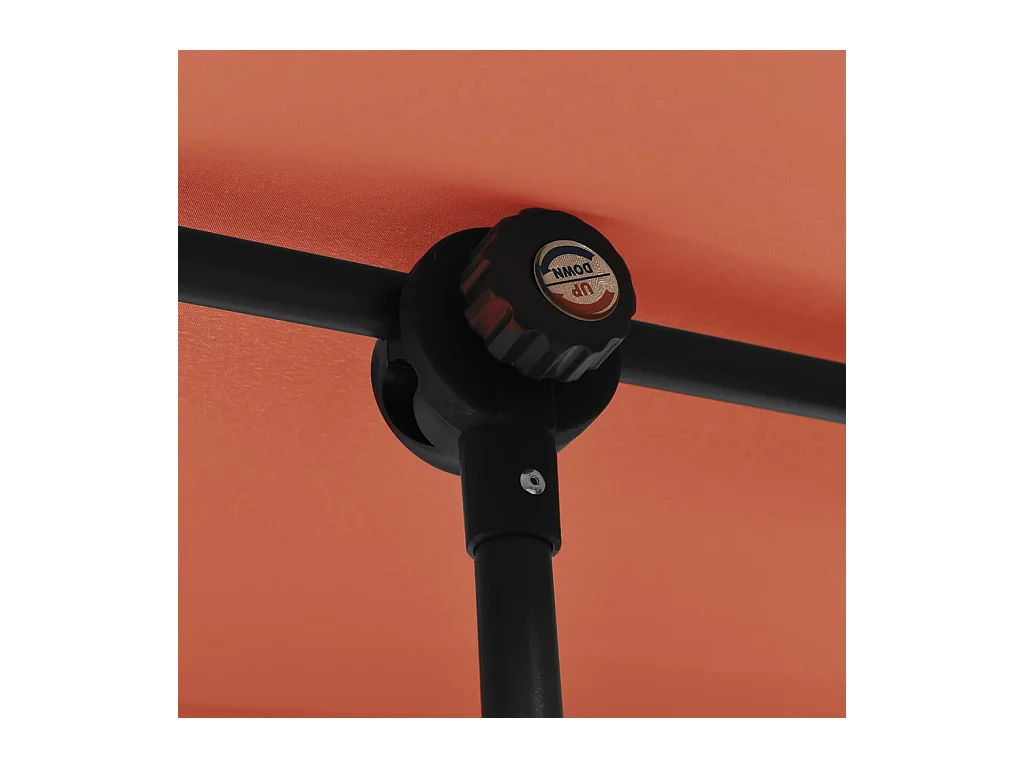 Ombrellone da esterno con palo in alluminio 180x110cm Terracotta