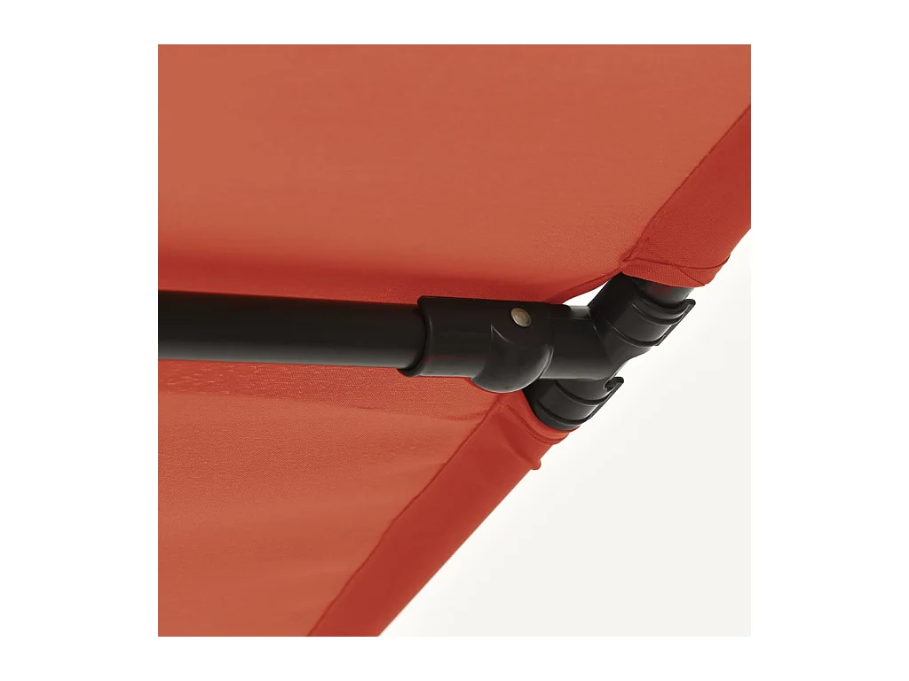 Ombrellone da esterno con palo in alluminio 180x110cm Terracotta