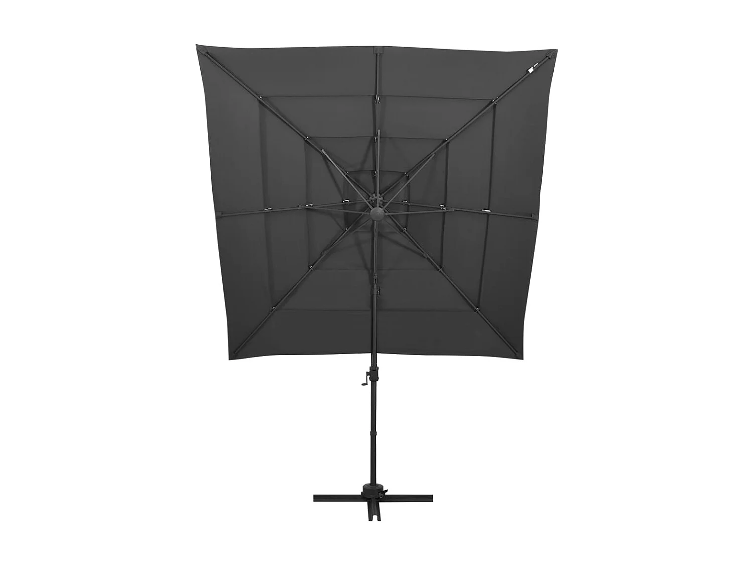 4-laags parasol met aluminium paal Antraciet 250x250 cm