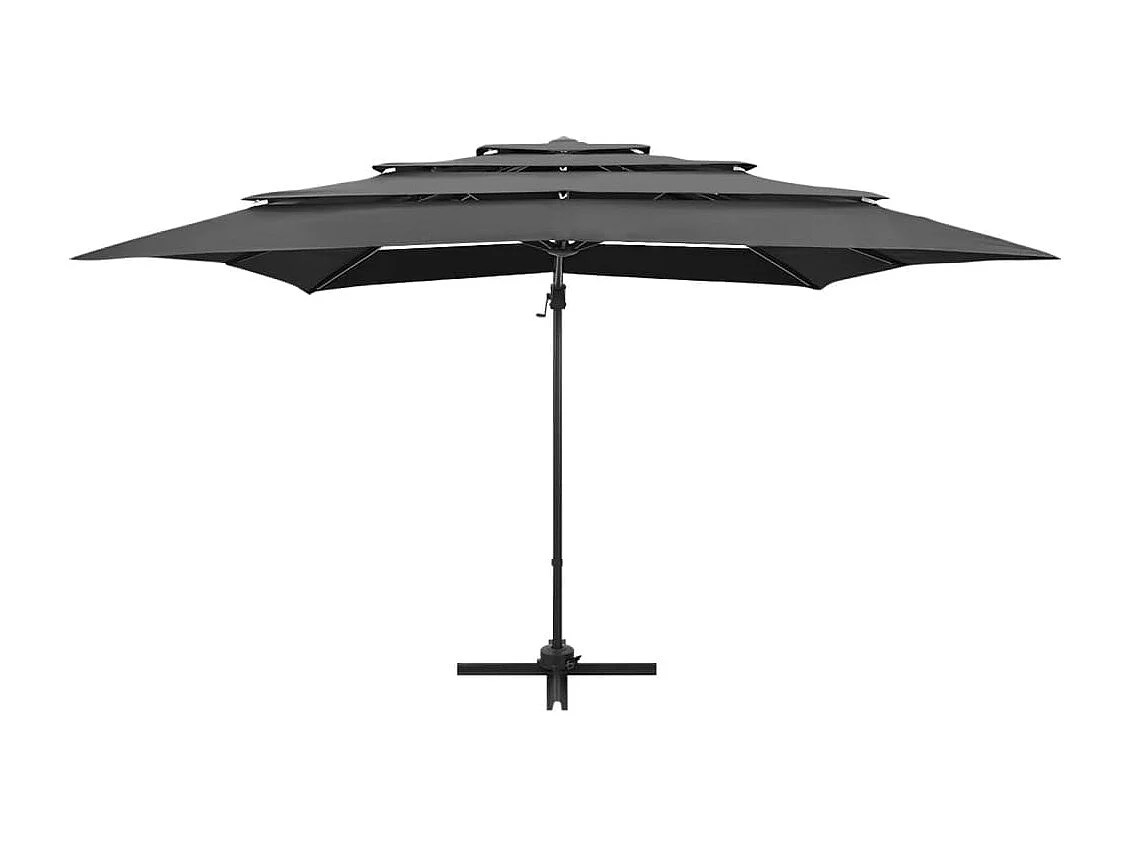 4-laags parasol met aluminium paal Antraciet 250x250 cm