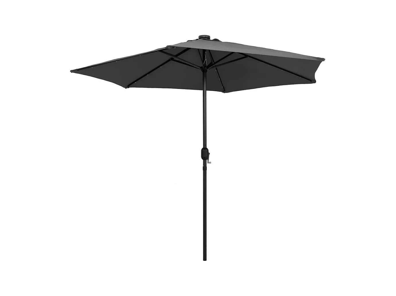 Parasol avec LED et mât en aluminium 270 cm Anthracite