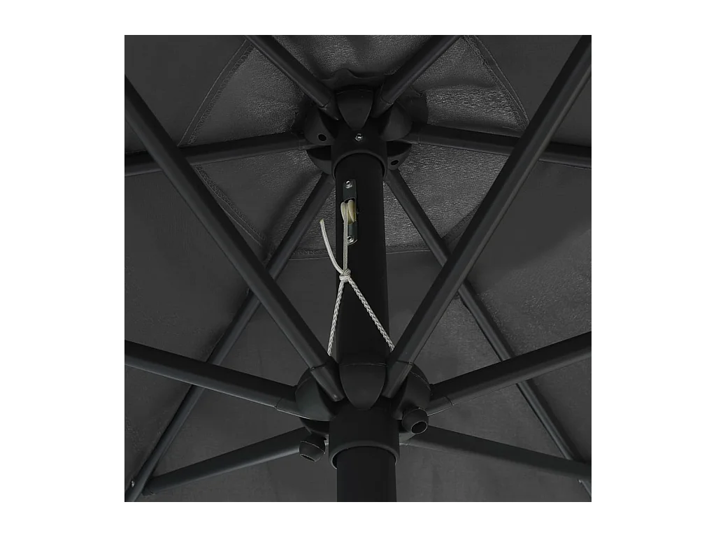 Parasol avec LED et mât en aluminium 270 cm Anthracite