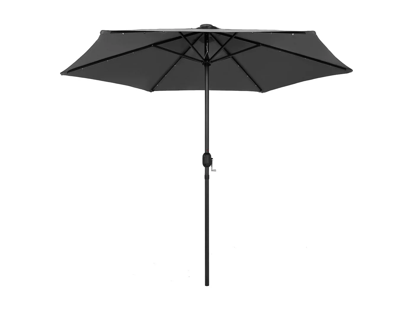 Parasol avec LED et mât en aluminium 270 cm Anthracite