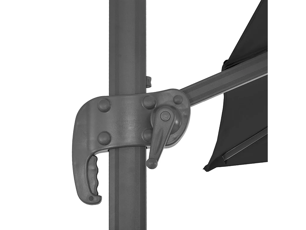 Parasol déporté avec mât en aluminium 300x300 cm anthracite