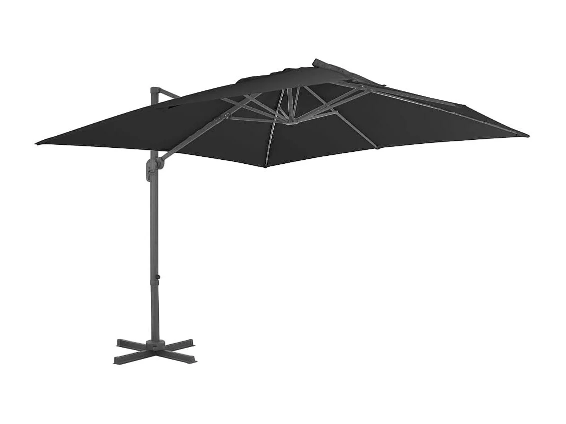 Parasol déporté avec mât en aluminium 300x300 cm anthracite