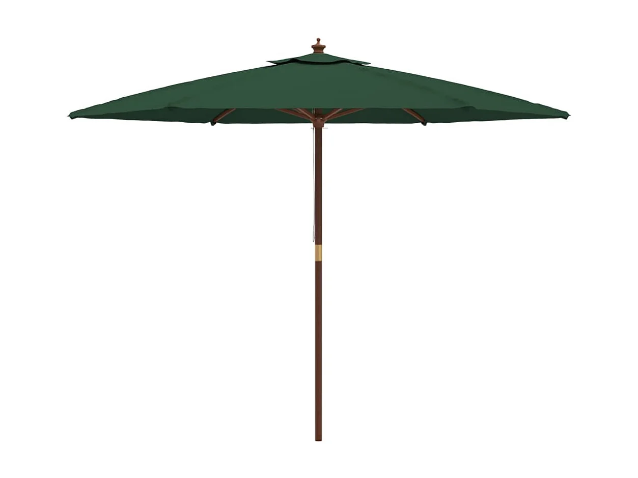 Ombrellone da giardino con palo in legno verde 299x240 cm