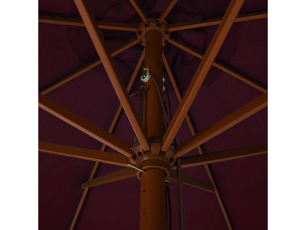 Parasol met houten paal 330 cm Bordeaux