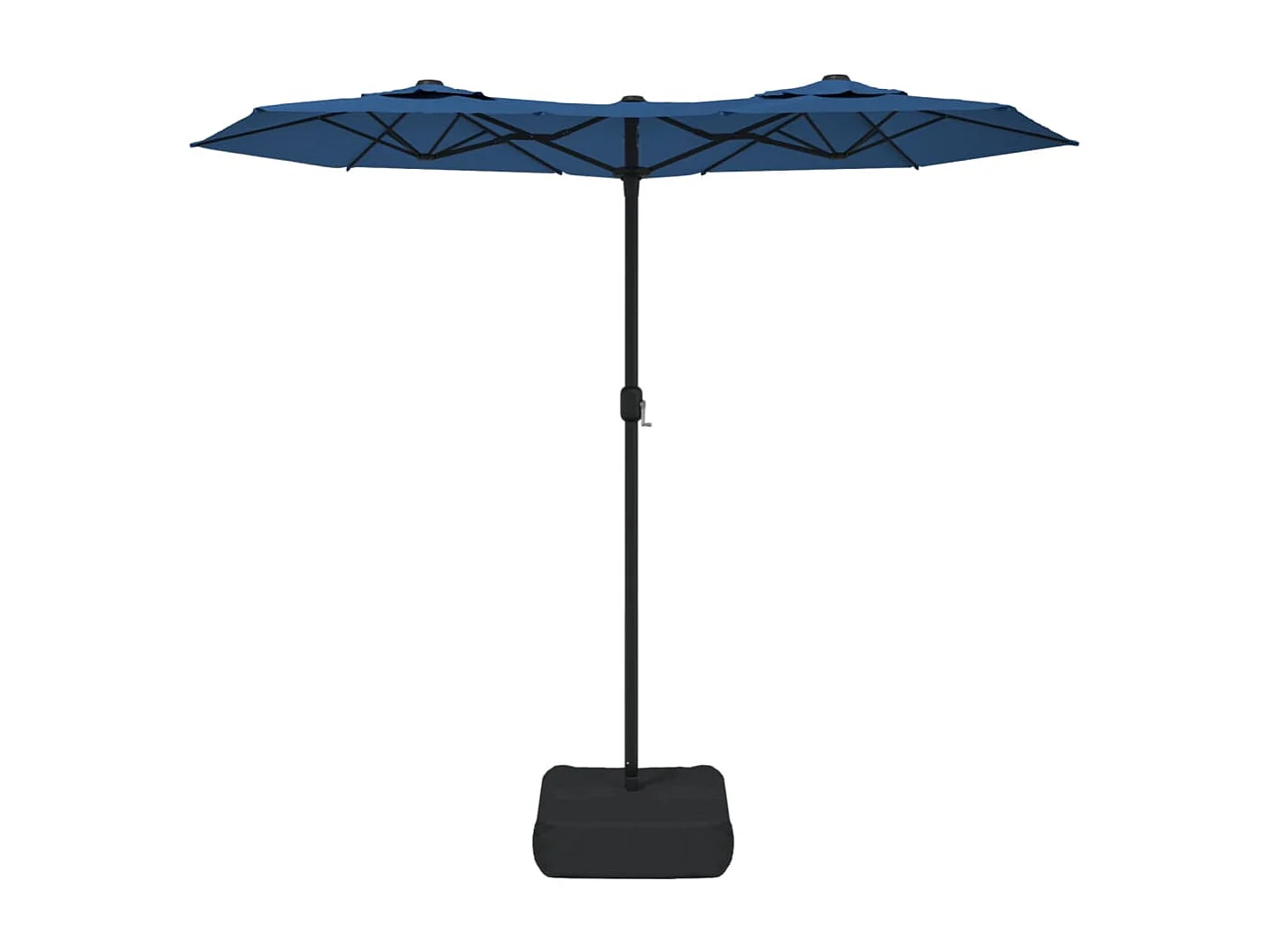 Parasol à double tête avec LED bleu azuré 316x240 cm