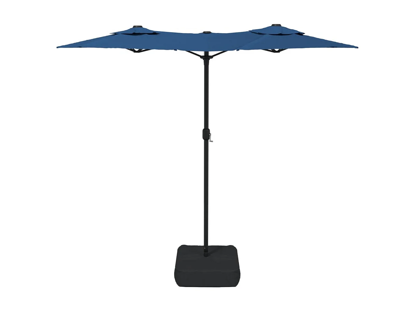 Parasol à double tête avec LED bleu azuré 316x240 cm