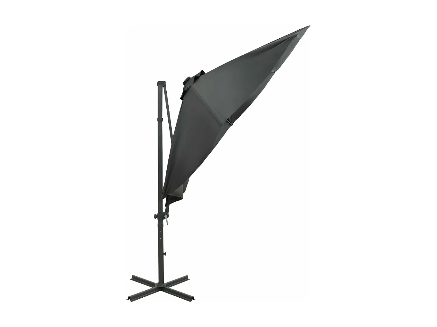 Parasol déporté avec mât et lumières LED Anthracite 300 cm