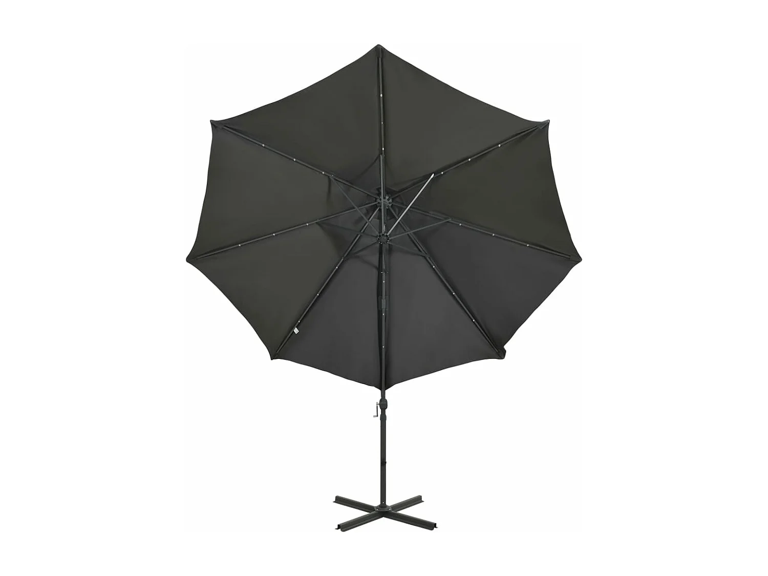 Parasol déporté avec mât et lumières LED Anthracite 300 cm