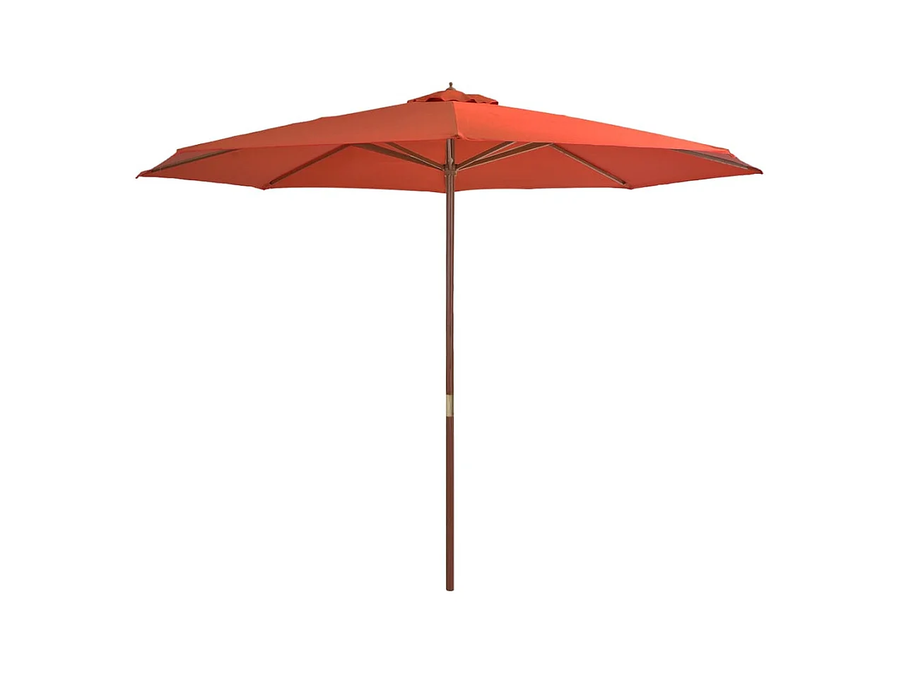 Parasol avec mât en bois 350 cm Terre cuite