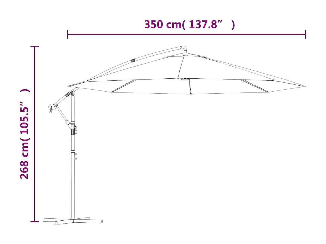 Ampelschirm 3,5 m sandweiß