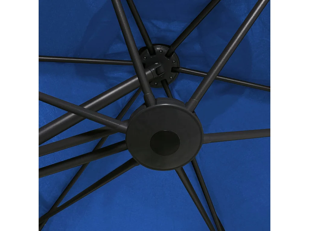 Guarda-sol exterior com poste de aço 300 cm Azul celeste