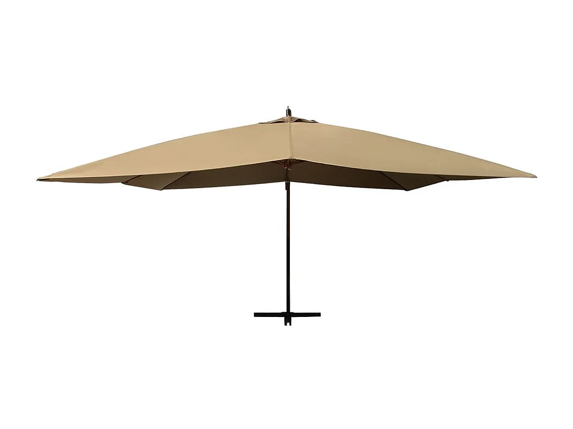 Zweefparasol met houten paal 400x300 cm Taupe
