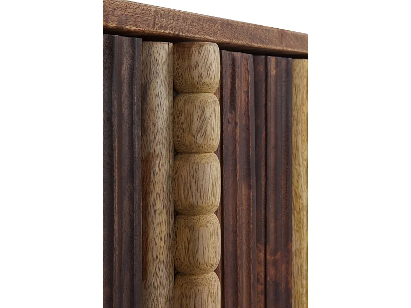 Aparador con 3 puertas multicolor de madera maciza de acacia