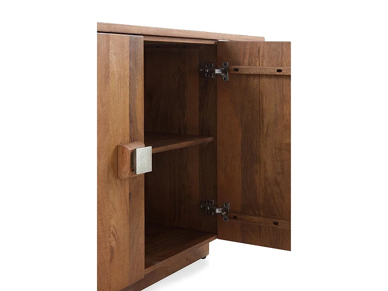 Asymmetrische Anrichte mit 2 Türen aus massivem Akazienholz