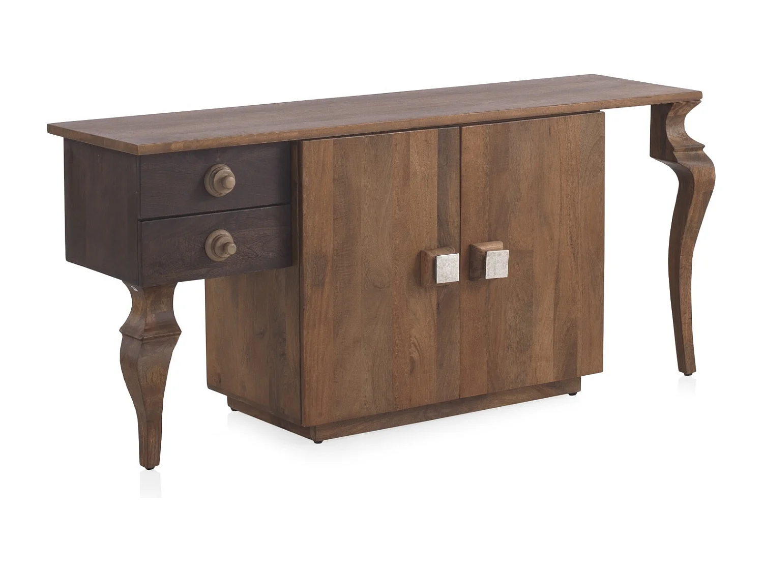 Buffet asymétrique 2 portes en bois d'acacia massif