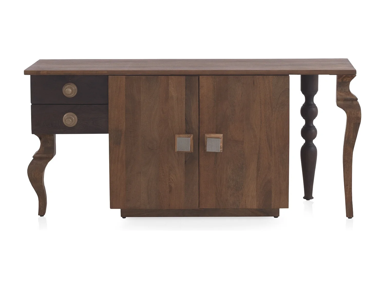 Buffet asymétrique 2 portes en bois d'acacia massif