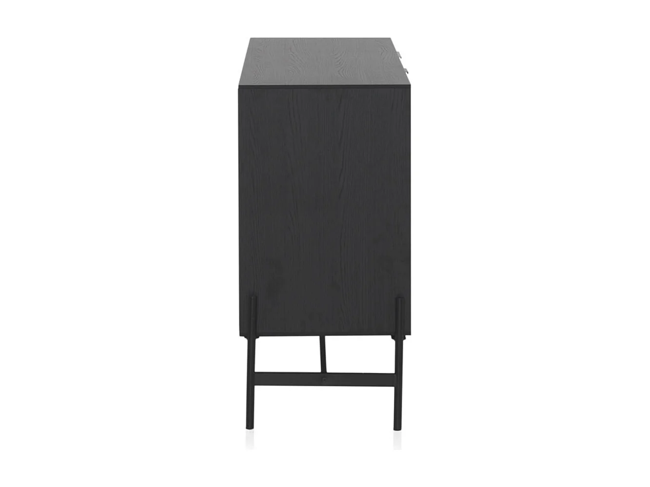 Buffet plaqué en bois de frêne noir avec portes naturelles