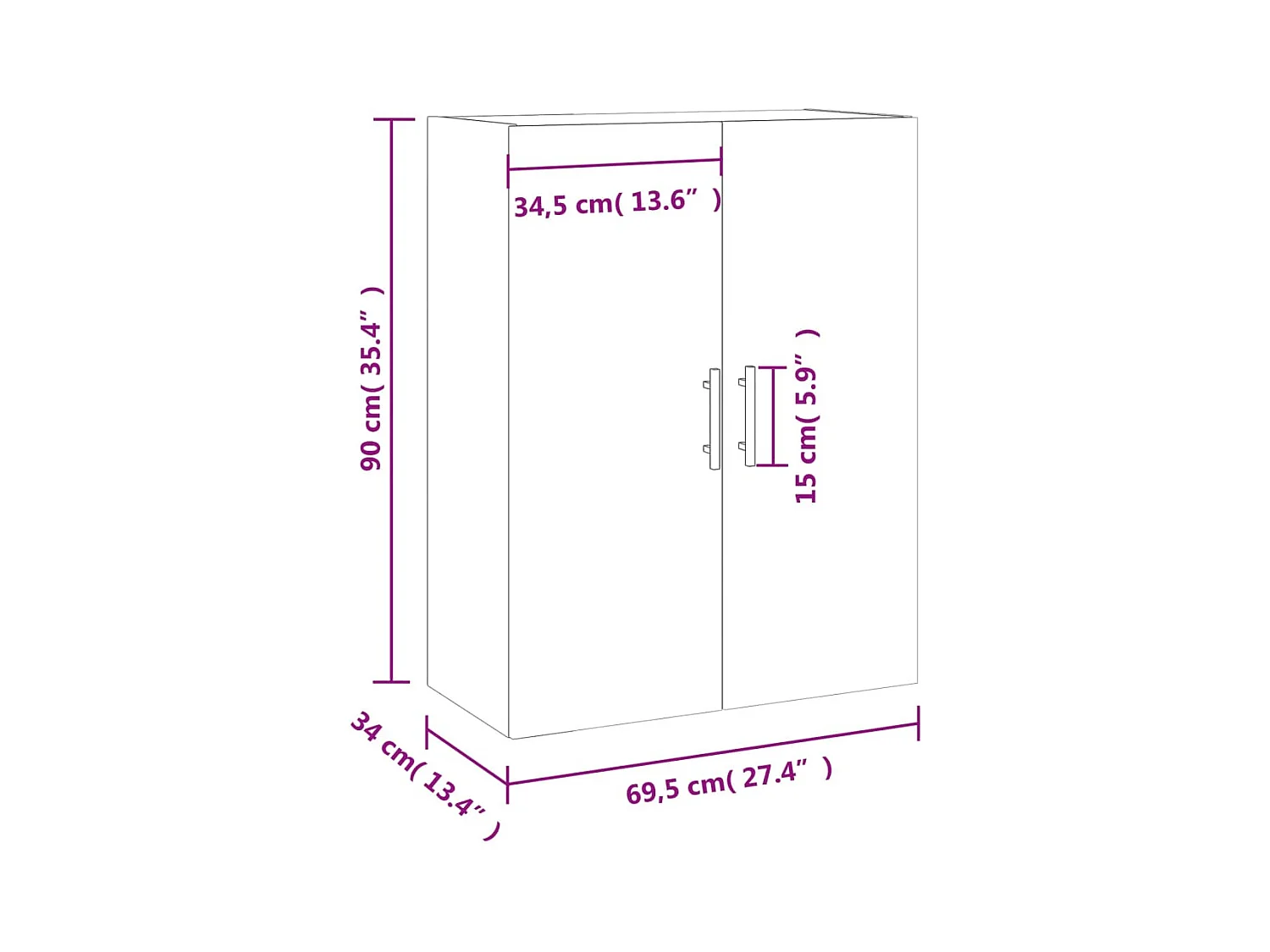 Armoire murale chêne sonoma 69,5x34x90 cm