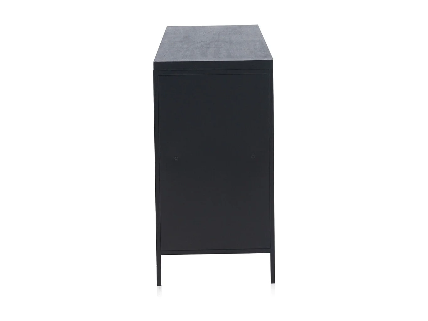 Credenza in legno di frassino di colore nero con base in metallo