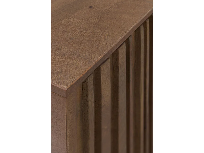 Buffet 4 portes en bois de manguier massif et base en métal