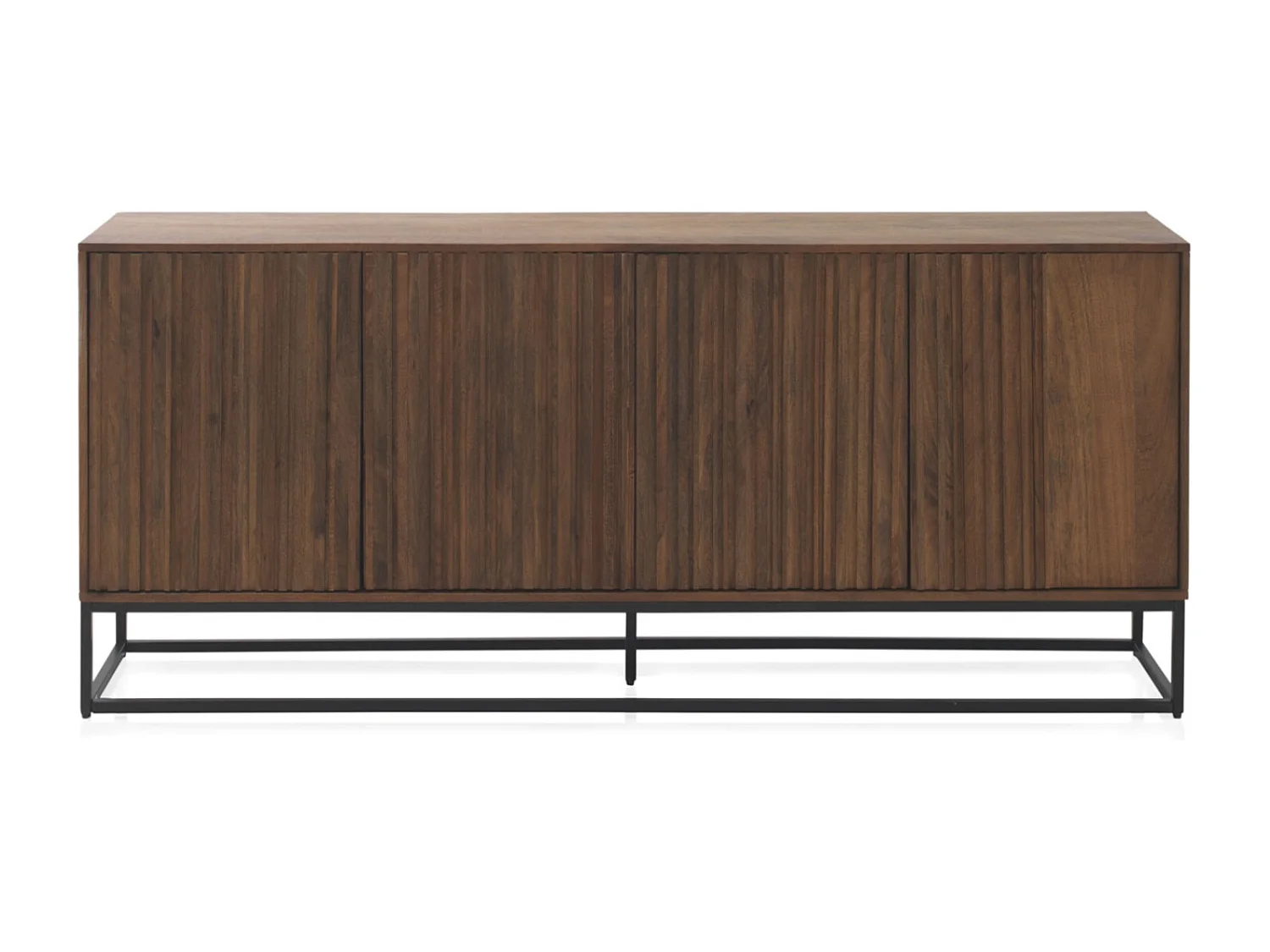 Aparador 4 puertas de madera maciza de mango y base metálica