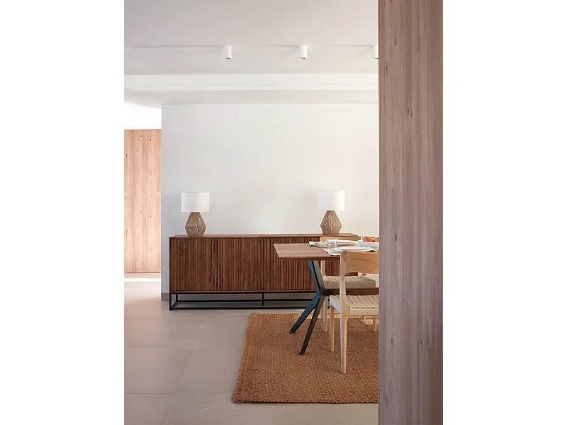 Credenza a 4 ante in legno massello di mango e base in metallo