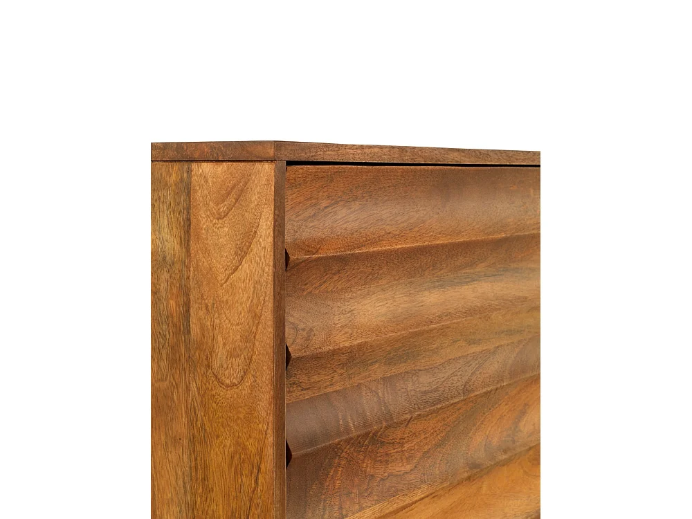 Buffet 3 portes en bois de manguier massif et pieds en métal doré