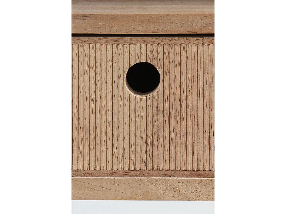 Sideboard aus Eschenholz mit Schublade und Metallsockel