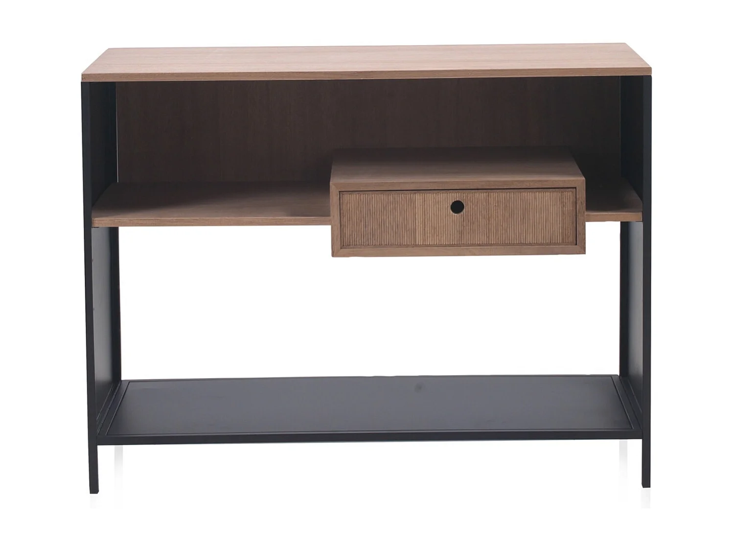 Buffet en bois de frêne avec tiroir et base métallique